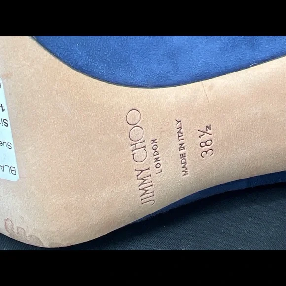 Authentic Jimmy Choo Women's Pop Blue Suede Leather Blaize 100 Boots Shoes ~38.5 - Picture 11 of 16